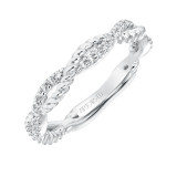 Artcarved Bridal Mounted with Side Stones Contemporary Twist Diamond Wedding Band Rhea 14K White Gold - 31-V697W-L.00 photo