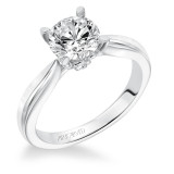 Artcarved Bridal Semi-Mounted with Side Stones Classic Solitaire Engagement Ring Nelly 14K White Gold - 31-V618GRW-E.01 photo
