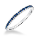 Artcarved Bridal Mounted with Side Stones Contemporary Stackable Eternity Anniversary Band 14K White Gold & Blue Sapphire - 33-V88K4W65S-L.00 photo