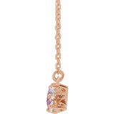 14K Rose Pink Sapphire & 1/6 CTW Diamond 16 Necklace - 86854622P photo 2