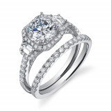0.68tw Semi-Mount Engagement Ring With 1ct Rb Head photo