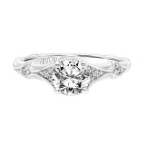 Artcarved Bridal Semi-Mounted with Side Stones Classic Diamond Engagement Ring Lorene 14K White Gold - 31-V800ERW-E.01 photo 2