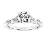 Artcarved Bridal Semi-Mounted with Side Stones Classic Diamond Engagement Ring Lorene 14K White Gold - 31-V800ERW-E.01 photo 4