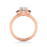 Artcarved Bridal Semi-Mounted with Side Stones Classic Engagement Ring 14K Rose Gold & Blue Sapphire - 31-V1033SERR-E.01 photo 3