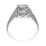 Artcarved Bridal Mounted with CZ Center Classic Halo Engagement Ring Wanda 14K White Gold - 31-V506HRW-E.00 photo 3