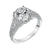 Artcarved Bridal Mounted with CZ Center Classic Halo Engagement Ring Wanda 14K White Gold - 31-V506HRW-E.00 photo