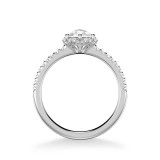 Artcarved Bridal Mounted Mined Live Center Classic Rose Goldcut Halo Engagement Ring Paula 14K White Gold - 31-V989CRW-E.00 photo 3