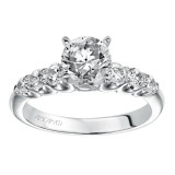 Artcarved Bridal Mounted with CZ Center Classic 7-Stone Engagement Ring Maddie 14K White Gold - 31-V295ERW-E.00 photo 4