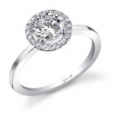 0.14tw Semi-Mount Engagement Ring With 3/4tw Round Head photo