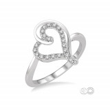 Ashi 10k White Gold Heart Shaped Diamond Ring photo