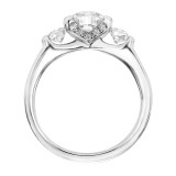Artcarved Bridal Mounted with CZ Center Contemporary 3-Stone Engagement Ring Adriana 14K White Gold - 31-V191ERW-E.00 photo 3