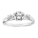 Artcarved Bridal Mounted with CZ Center Contemporary 3-Stone Engagement Ring Adriana 14K White Gold - 31-V191ERW-E.00 photo 4