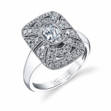0.57tw Semi-Mount Engagement Ring With 3/4ct Cushion Head photo