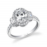 0.66tw Semi-Mount Engagement Ring With 2ct Oval Head photo