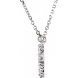 14K White Initial R 1/8 CTW Diamond 16 Necklace - 67311117P photo 2