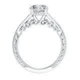 Artcarved Bridal Semi-Mounted with Side Stones Vintage Filigree Diamond Engagement Ring Mariah 14K White Gold - 31-V693GVW-E.01 photo 3