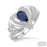 Ashi Diamonds Silver Gemstone Heart Ring photo