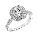 Artcarved Bridal Mounted Mined Live Center Contemporary One Love Engagement Ring Chantal 14K White Gold - 31-V884BRW-E.00 photo