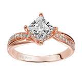 Artcarved Bridal Semi-Mounted with Side Stones Contemporary Twist Diamond Engagement Ring Stella 14K Rose Gold - 31-V304FCR-E.01 photo 4