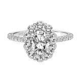 Artcarved Bridal Mounted with CZ Center Classic Halo Engagement Ring 14K White Gold - 31-V902EVW-E.00 photo 2