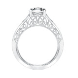 Artcarved Bridal Mounted with CZ Center Vintage Filigree Diamond Engagement Ring Savannah 14K White Gold - 31-V723ECW-E.00 photo 3