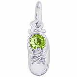 Sterling Silver 08 August Babyshoe Charm photo