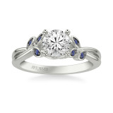 Artcarved Bridal Mounted with CZ Center Contemporary Engagement Ring 14K White Gold & Blue Sapphire - 31-V317SERW-E.00 photo 2