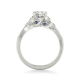 Artcarved Bridal Mounted with CZ Center Contemporary Engagement Ring 14K White Gold & Blue Sapphire - 31-V317SERW-E.00 photo 3