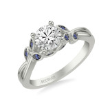 Artcarved Bridal Mounted with CZ Center Contemporary Engagement Ring 14K White Gold & Blue Sapphire - 31-V317SERW-E.00 photo
