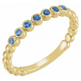 14K Yellow Blue Sapphire Stackable Ring - 7181360015P photo 2