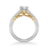 Artcarved Bridal Semi-Mounted with Side Stones Classic Lyric Engagement Ring Tracy 14K White Gold Primary & 14K Yellow Gold - 31-V1008ERWY-E.01 photo