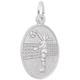 Rembrandt Sterling Silver Female Volleyball Disc Charm photo