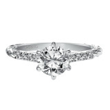 Artcarved Bridal Mounted with CZ Center Contemporary Twist Diamond Engagement Ring Meadow 14K White Gold - 31-V466ERW-E.00 photo 2