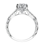 Artcarved Bridal Mounted with CZ Center Contemporary Twist Diamond Engagement Ring Meadow 14K White Gold - 31-V466ERW-E.00 photo 3