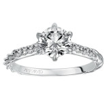 Artcarved Bridal Mounted with CZ Center Contemporary Twist Diamond Engagement Ring Meadow 14K White Gold - 31-V466ERW-E.00 photo 4