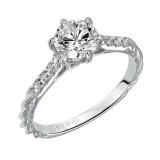Artcarved Bridal Mounted with CZ Center Contemporary Twist Diamond Engagement Ring Meadow 14K White Gold - 31-V466ERW-E.00 photo