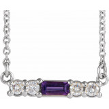 14K White Amethyst & 1/5 CTW Diamond 18 Necklace - 86838690P photo