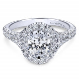 Gabriel & Co. 14k White Gold Oval Halo Engagement Ring photo