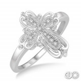 Ashi Diamonds Silver Cross Ring photo