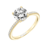 Artcarved Bridal Semi-Mounted with Side Stones Classic Engagement Ring Chelsea 14K Yellow Gold - 31-V820GRY-E.01 photo