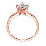 Artcarved Bridal Mounted with CZ Center Classic Engagement Ring Juliet 14K Rose Gold - 31-V313ERR-E.01 photo 3