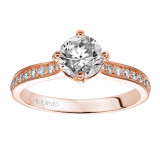 Artcarved Bridal Mounted with CZ Center Classic Engagement Ring Juliet 14K Rose Gold - 31-V313ERR-E.01 photo 4