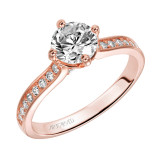 Artcarved Bridal Mounted with CZ Center Classic Engagement Ring Juliet 14K Rose Gold - 31-V313ERR-E.01 photo