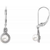 14K White Freshwater Cultured Pearl Beaded Earrings - 86565600P photo