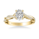 Artcarved Bridal Mounted with CZ Center Contemporary Lyric Engagement Ring Tilda 14K Yellow Gold - 31-V1012EVY-E.00 photo 2