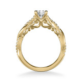 Artcarved Bridal Mounted with CZ Center Contemporary Lyric Engagement Ring Tilda 14K Yellow Gold - 31-V1012EVY-E.00 photo 3