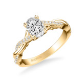 Artcarved Bridal Mounted with CZ Center Contemporary Lyric Engagement Ring Tilda 14K Yellow Gold - 31-V1012EVY-E.00 photo