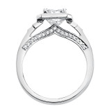 Artcarved Bridal Semi-Mounted with Side Stones Contemporary Halo Engagement Ring Simone 14K White Gold - 31-V361GEW-E.01 photo 3