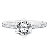 Artcarved Bridal Mounted with CZ Center Classic Diamond Engagement Ring Milly 14K White Gold - 31-V642GRW-E.00 photo 2