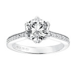 Artcarved Bridal Mounted with CZ Center Classic Diamond Engagement Ring Milly 14K White Gold - 31-V642GRW-E.00 photo 4